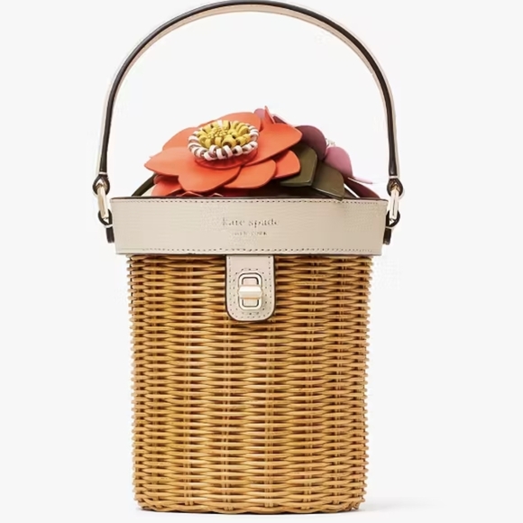 kate spade Handbags - Kate Spade Petal Wicker Flower Pot Crossbody Bag